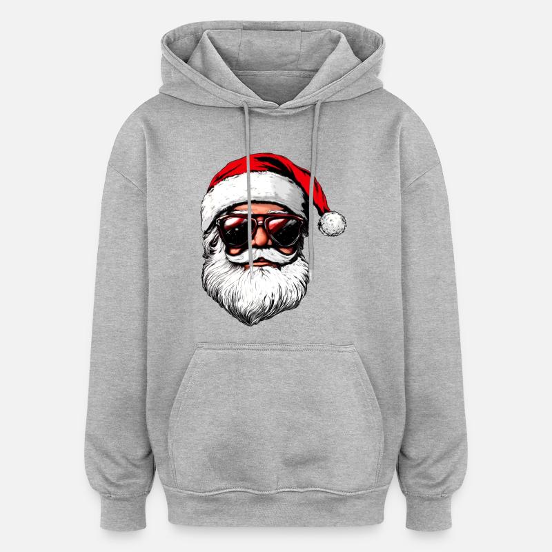 cool Père Noël - Sweat à capuche oversize unisexe - gris chiné