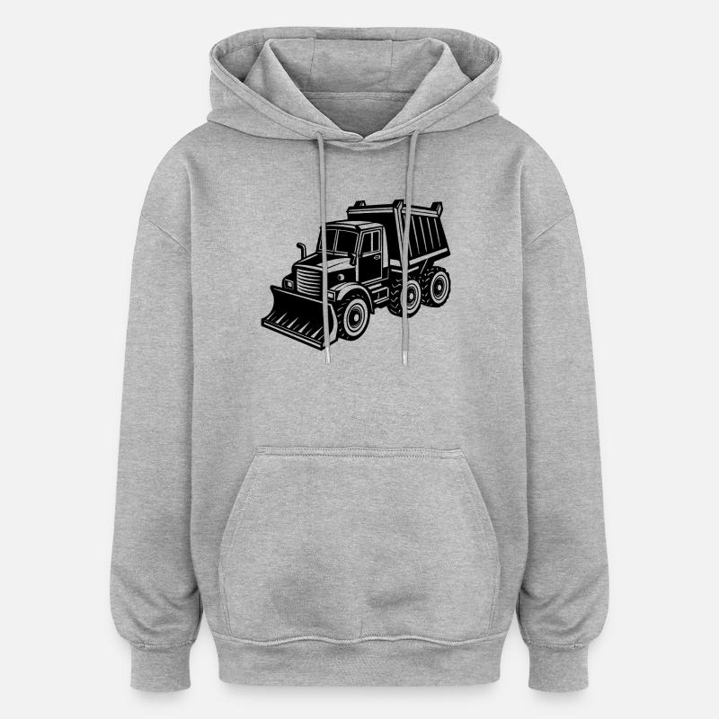 Chasse-neige - Sweat à capuche oversize unisexe - gris chiné