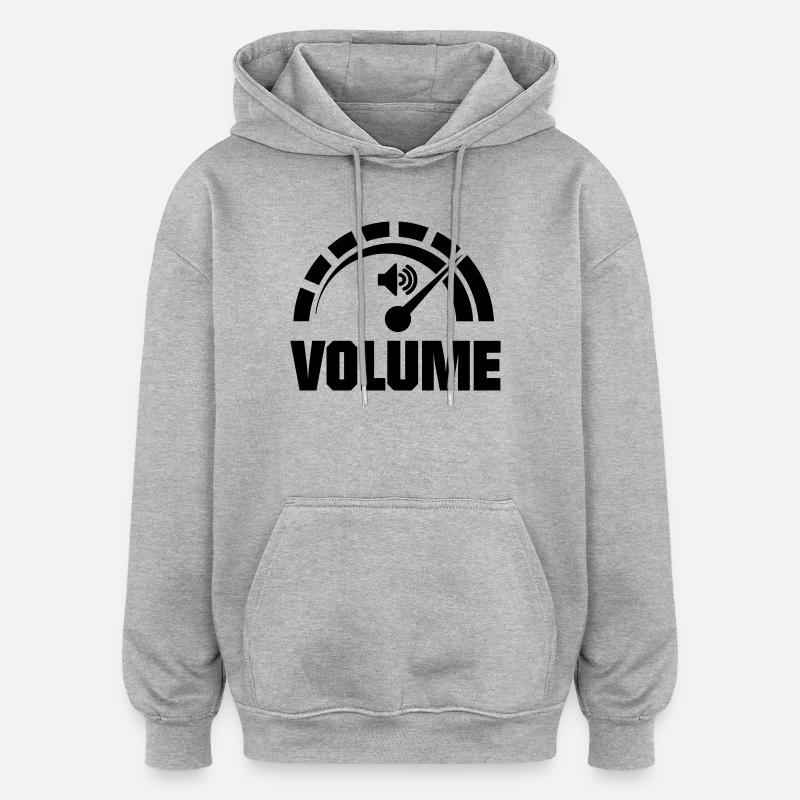 Pointeur du bouton de volume - Sweat à capuche oversize unisexe - gris chiné