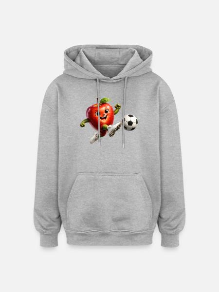 Apple Football - Sweat à capuche oversize unisexe - gris chiné