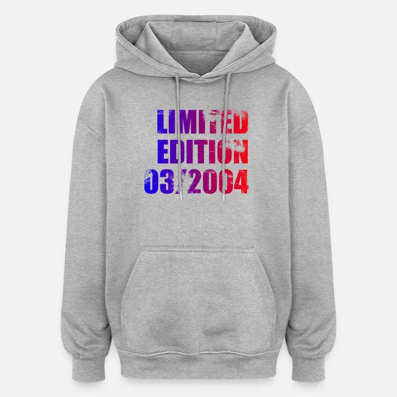 22e anniversaire Édition Limitée 03/2004 - Sweat à capuche oversize unisexe - gris chiné