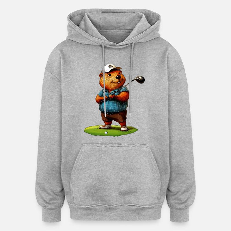 Beaver Golf - Sweat à capuche oversize unisexe - gris chiné