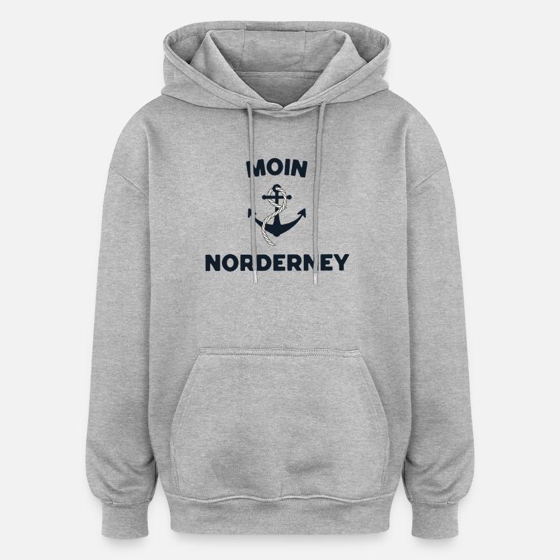Moin Norderney – Conception d’ancres maritimes - Sweat à capuche oversize unisexe - gris chiné