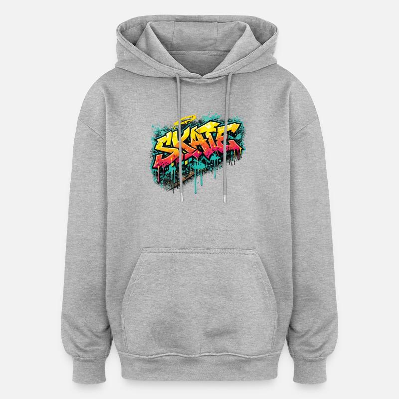 Skate Graffiti Explosion - Oversized Unisex Hoodie - heather grey