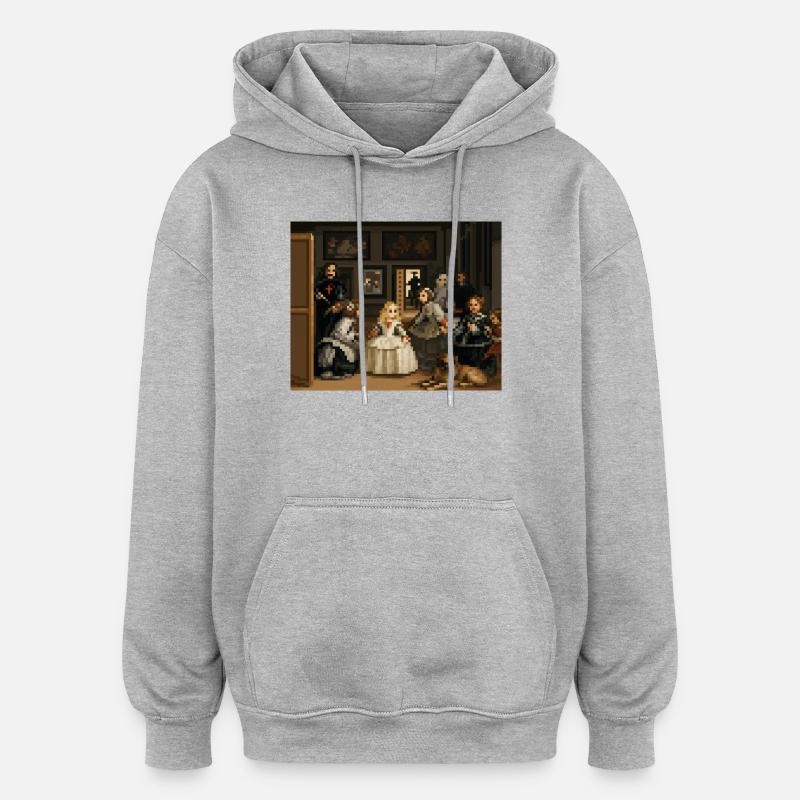 Pixelierte Las Meninas - Oversized Unisex Hoodie - Grau meliert