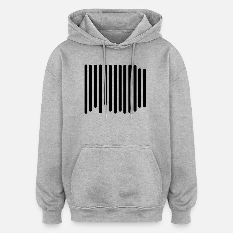 Barcode - Oversized Unisex Hoodie - Grau meliert
