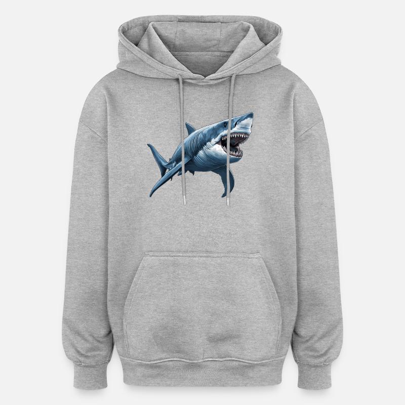 Requins Requin - Sweat à capuche oversize unisexe - gris chiné