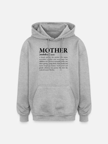 Mutter - Oversized Unisex Hoodie - Grau meliert