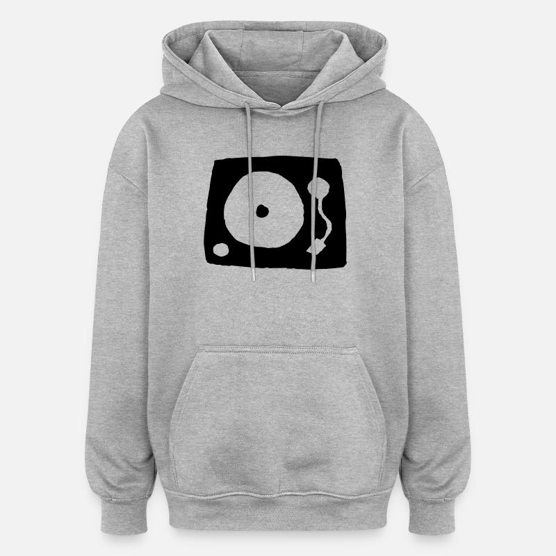Plattenspieler - Oversized Unisex Hoodie - Grau meliert
