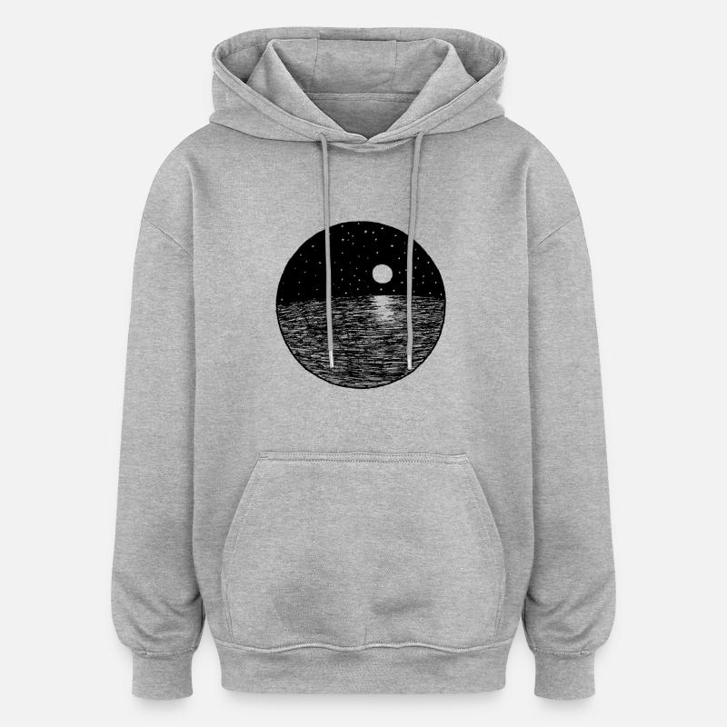 clair de lune - Sweat à capuche oversize unisexe - gris chiné
