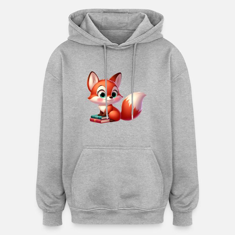 Fox 2 - Oversized Unisex Hoodie - heather grey
