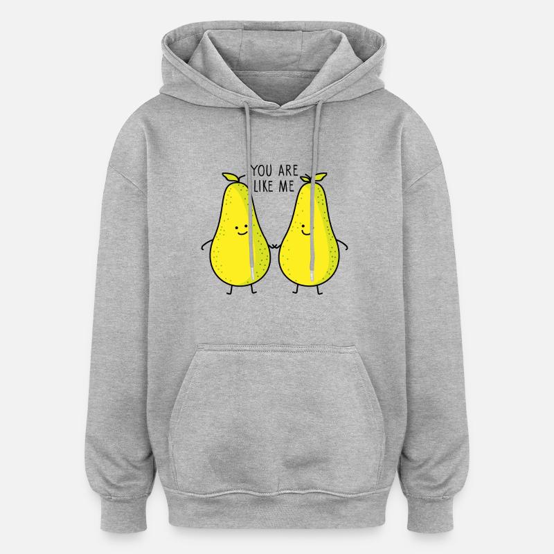 Tu es comme moi - Sweat à capuche oversize unisexe - gris chiné