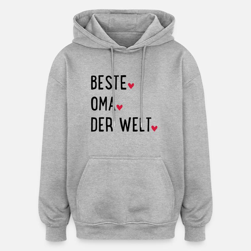 Meilleure grand-mère - Sweat à capuche oversize unisexe - gris chiné