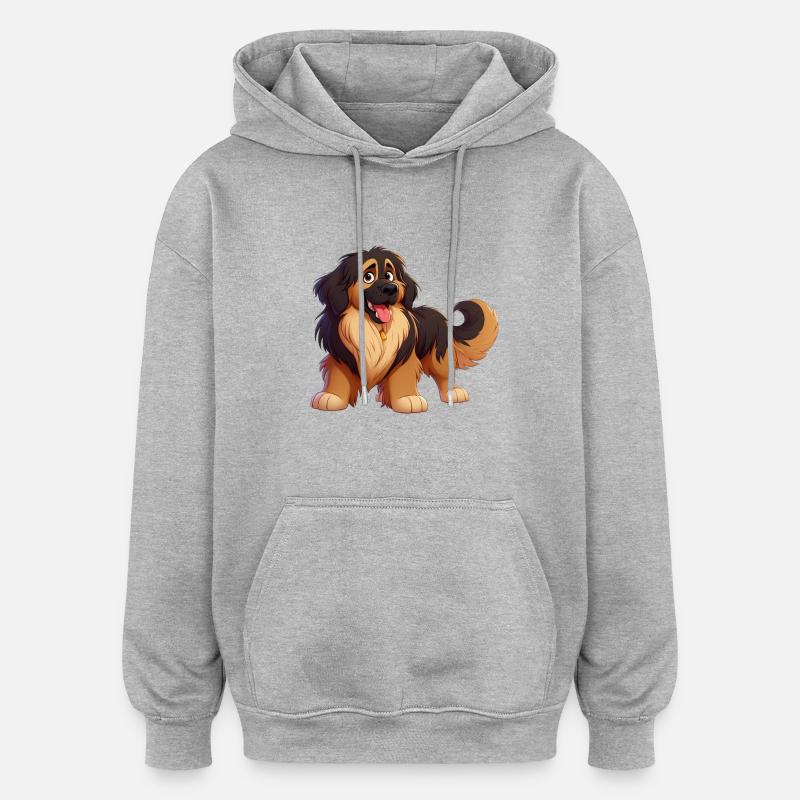 leonberg 3 - Sweat à capuche oversize unisexe - gris chiné