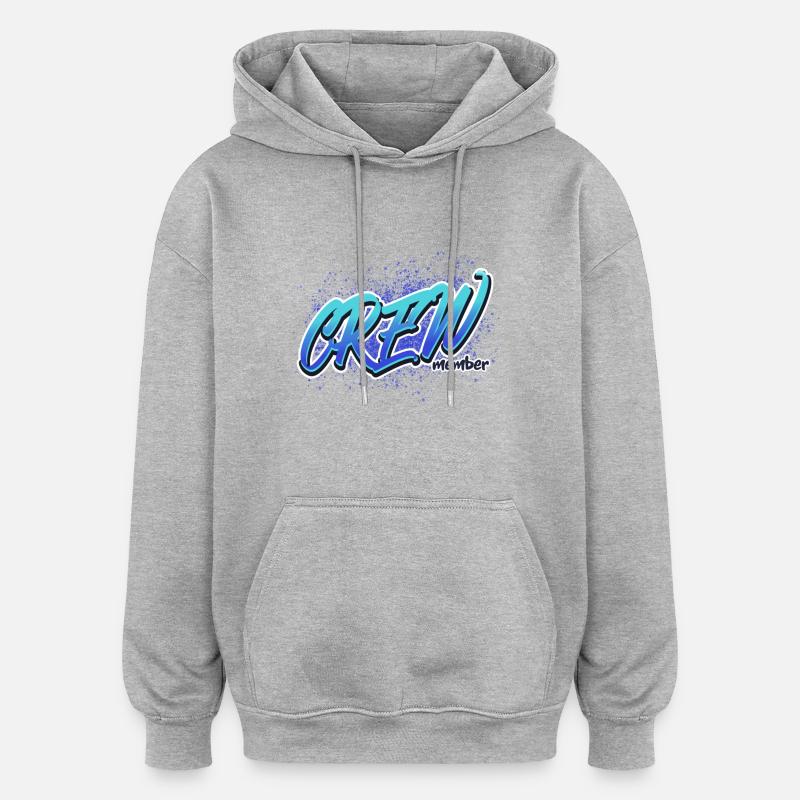 Conception des membres d'équipage - Sweat à capuche oversize unisexe - gris chiné