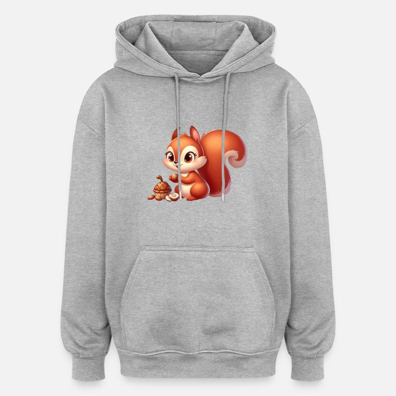 Eichhörnchen 8 - Oversized Unisex Hoodie - Grau meliert