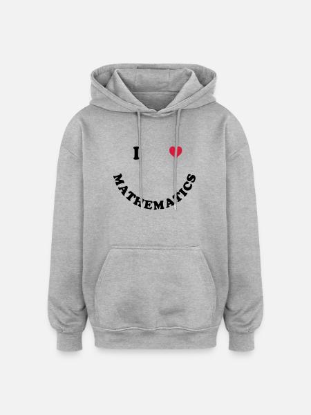 Mathématiques - Sweat à capuche oversize unisexe - gris chiné