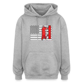 Wing Chun - Oversized Unisex Hoodie - heather grey - Front - Noah (186cm)