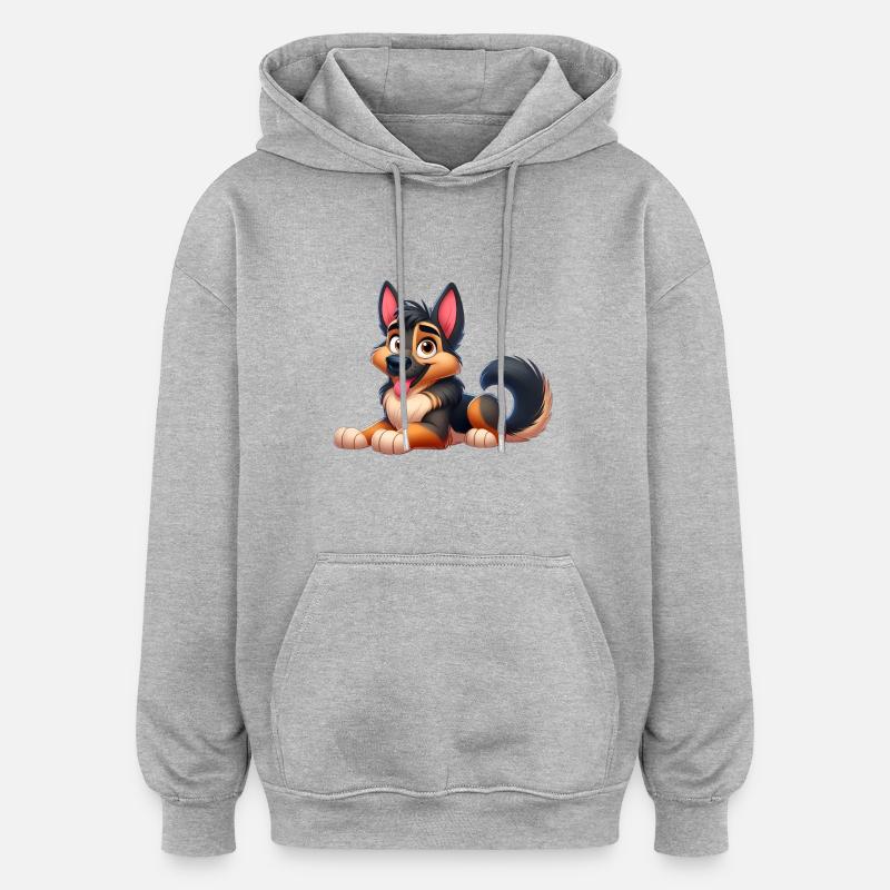 beauceron 2 - Sweat à capuche oversize unisexe - gris chiné