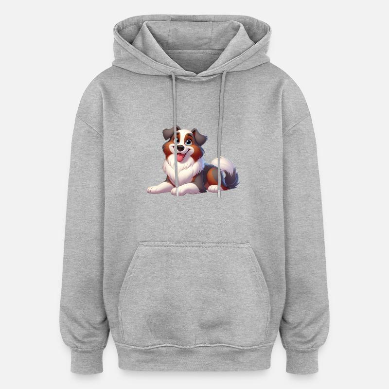 Australischer Schäferhund 2 - Oversized Unisex Hoodie - Grau meliert