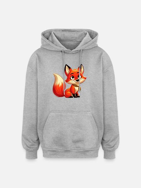 Fox 10 - Oversized Unisex Hoodie - heather grey