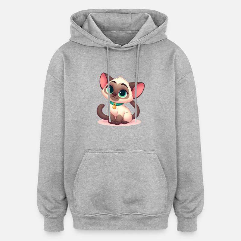 Siamese 11 - Oversized Unisex Hoodie - heather grey