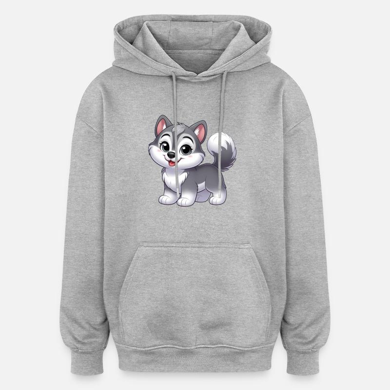 Wolf 12 - Oversized Unisex Hoodie - heather grey