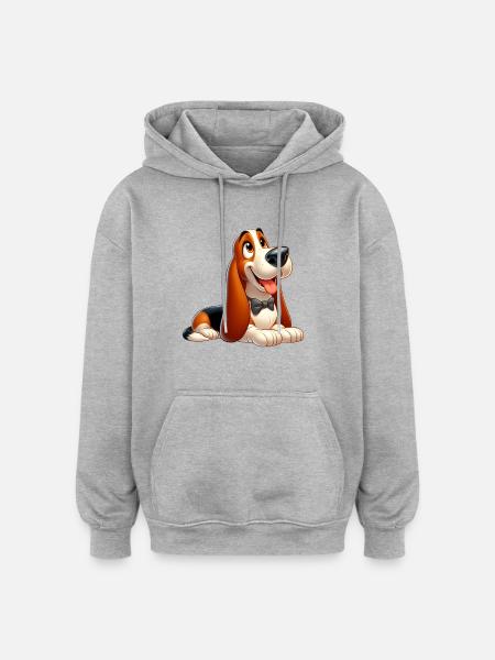 Basset 9 - Oversized Unisex Hoodie - heather grey