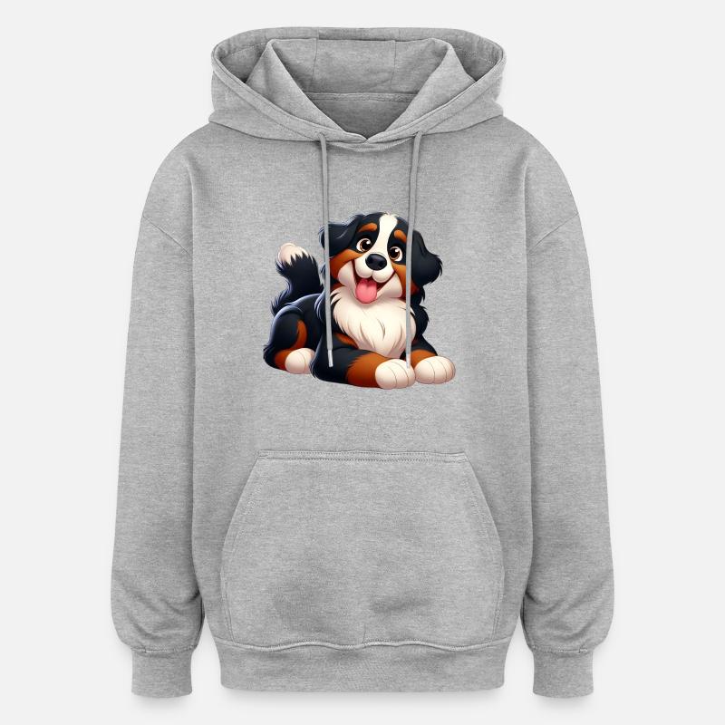 Bernese Mountain Dog 2 - Oversized Unisex Hoodie - heather grey