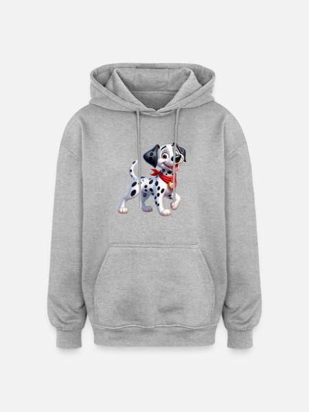 Dalmatian 2 - Oversized Unisex Hoodie - heather grey