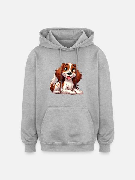 Brittany Spaniel - Oversized Unisex Hoodie - heather grey