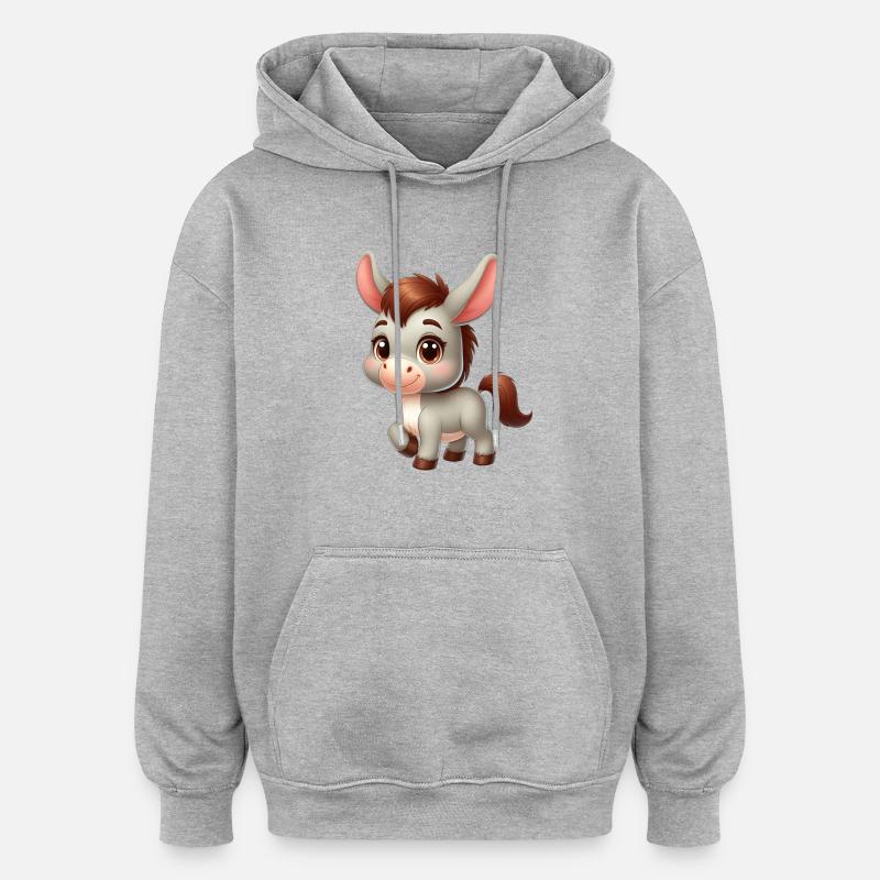 ane 1 - Sweat à capuche oversize unisexe - gris chiné