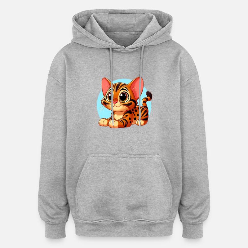 Bengalen 32 - Oversized Unisex Hoodie - Grau meliert