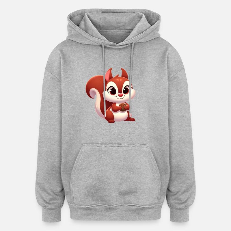 Eichhörnchen 2 - Oversized Unisex Hoodie - Grau meliert