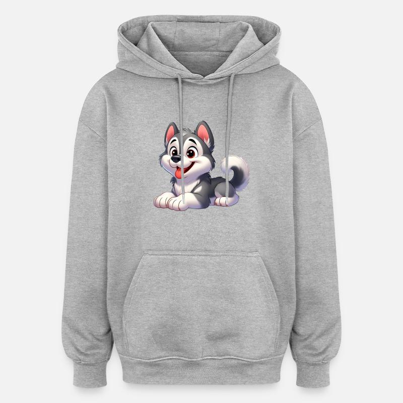 husky 3 - Sweat à capuche oversize unisexe - gris chiné