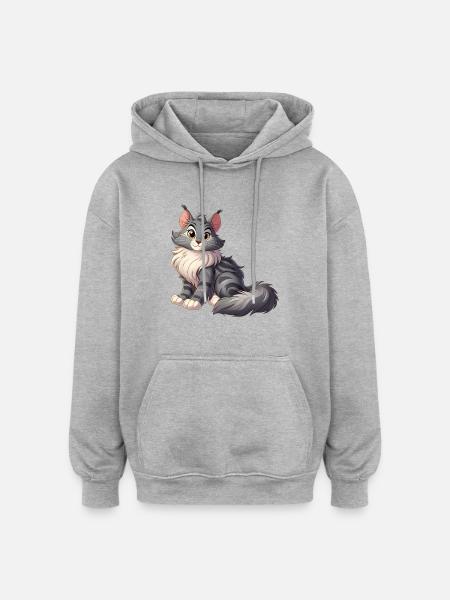 Maine Coon 15 - Oversized Unisex Hoodie - heather grey