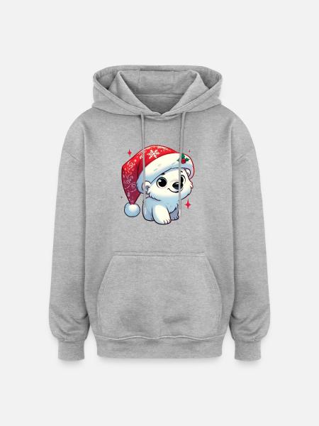 Polar Bear 14 - Oversized Unisex Hoodie - heather grey