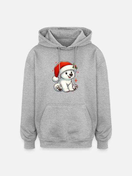 Polar Bear 11 - Oversized Unisex Hoodie - heather grey