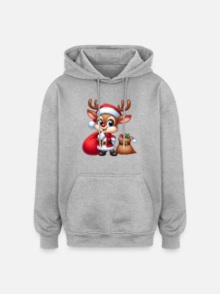 Rudolph 4 - Oversized Unisex Hoodie - heather grey