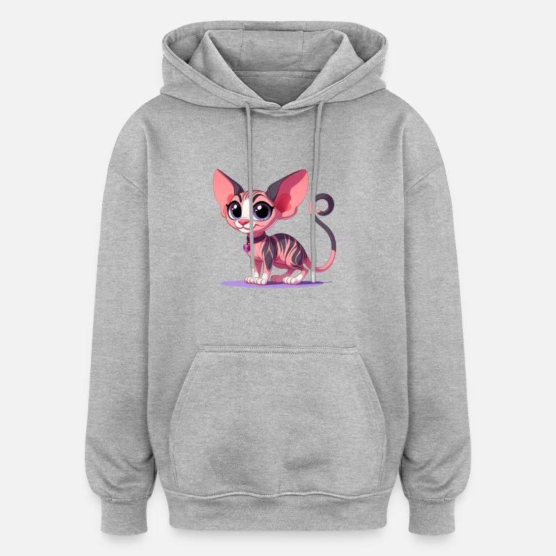 Sphynx - Oversized Unisex Hoodie - Grau meliert