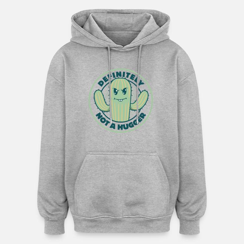 Certainement pas un câlin - Sweat à capuche oversize unisexe - gris chiné