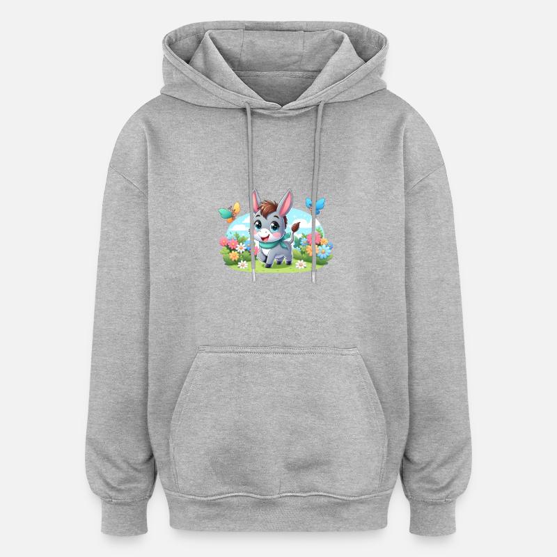 Esel 2 - Oversized Unisex Hoodie - Grau meliert