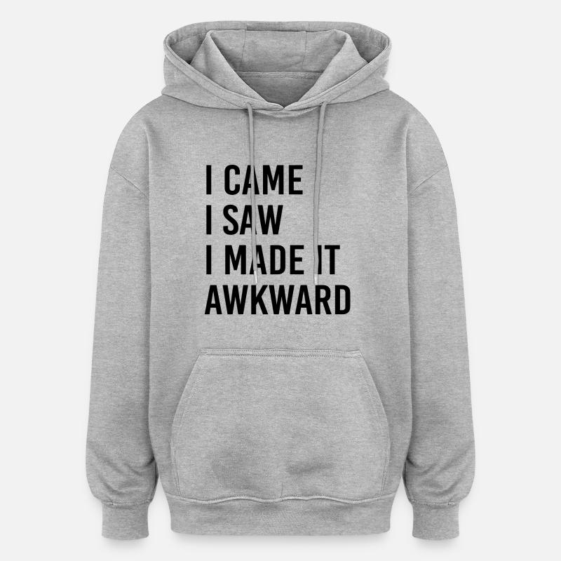 Embarrassant - Sweat à capuche oversize unisexe - gris chiné