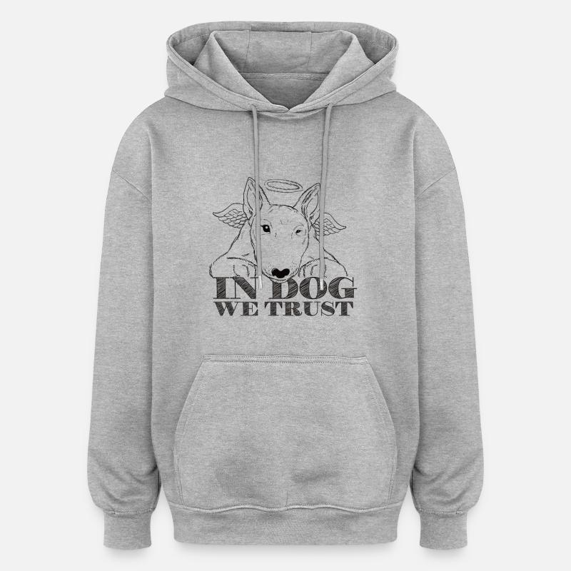 Dog We Trust Noir - Sweat à capuche oversize unisexe - gris chiné