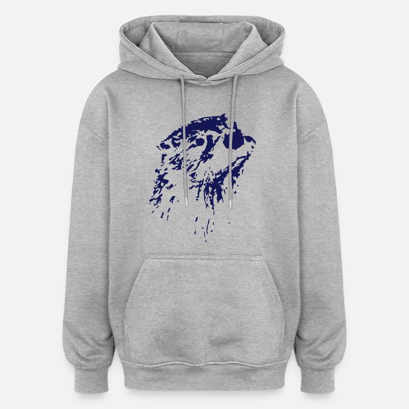 Tout simplement Otter - Sweat à capuche oversize unisexe - gris chiné