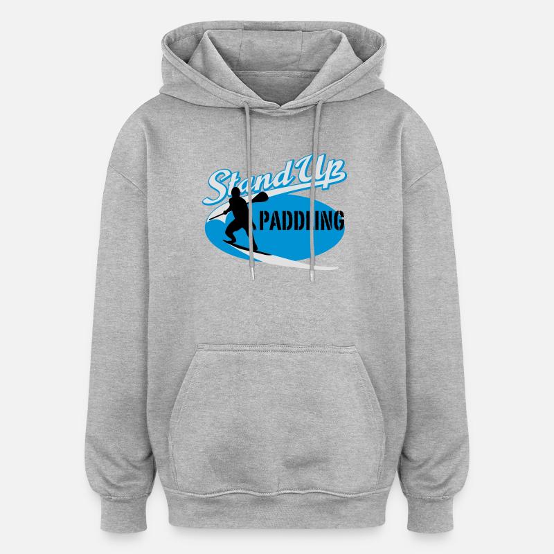 Stand Up Paddling | Surfing | Paddling - Sweat à capuche oversize unisexe - gris chiné