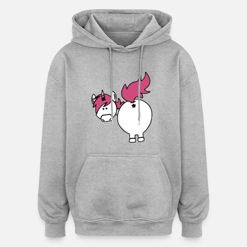 einhorn hintern - Oversized Unisex Hoodie - Grau meliert