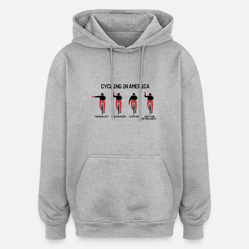 cyclisme en Amérique - Sweat à capuche oversize unisexe - gris chiné