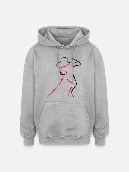 Tango-4-1 - Oversized Unisex Hoodie - Grau meliert