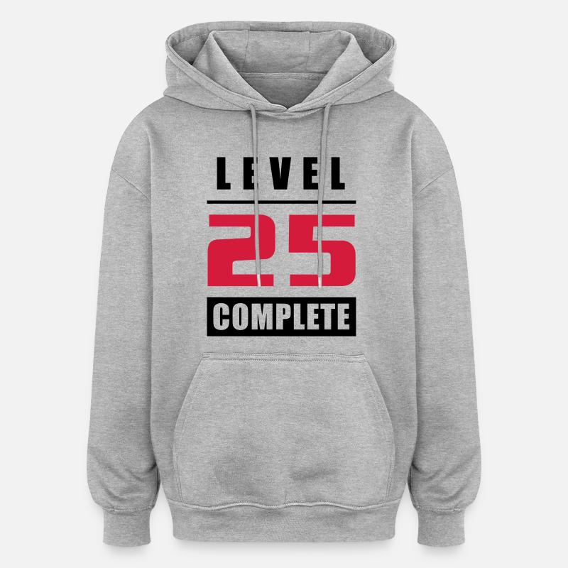 Niveau 25 - Terminé - Sweat à capuche oversize unisexe - gris chiné